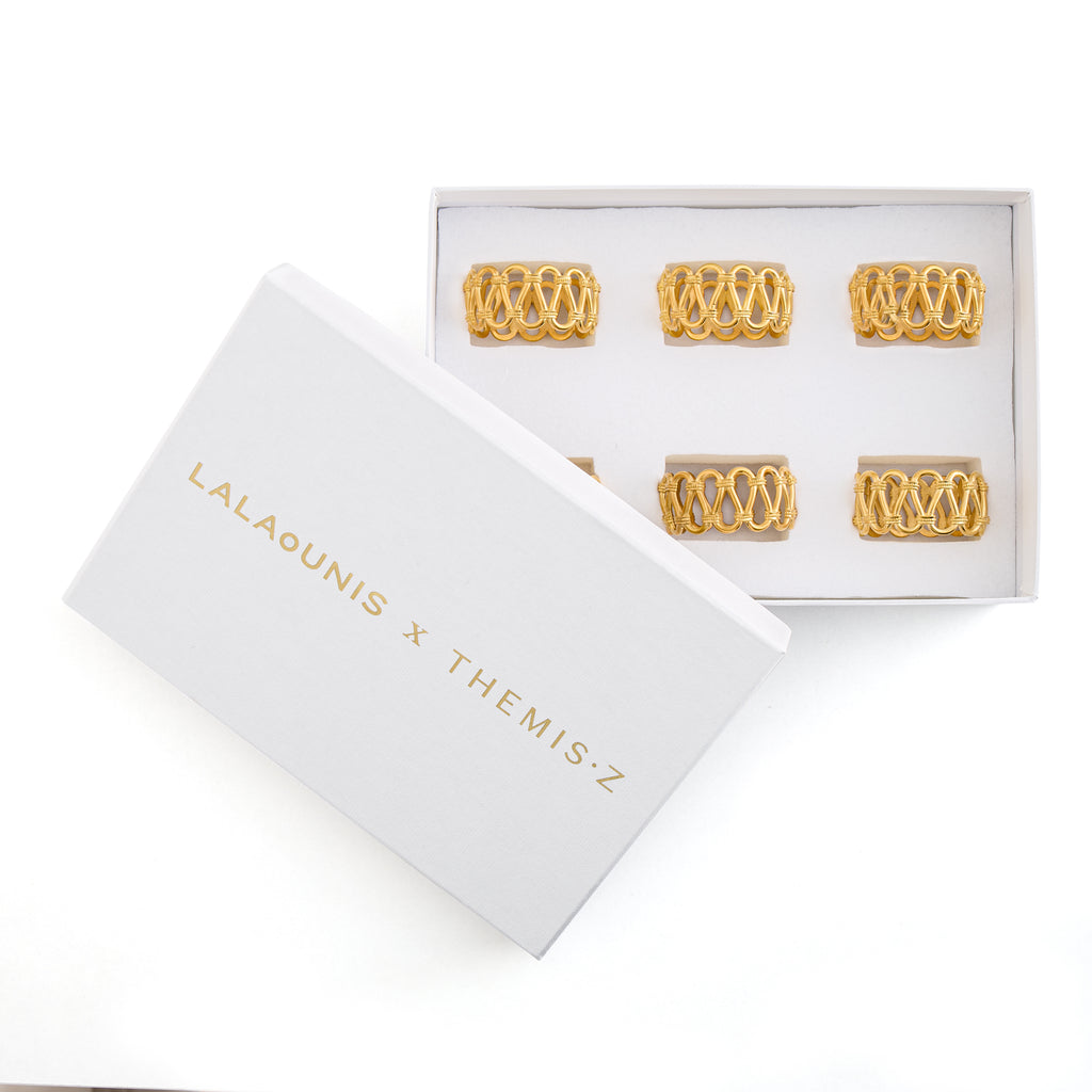 Kyma Gold Plated Napkin Ring, Set of 2 | Ilias Lalaounis X THEMIS