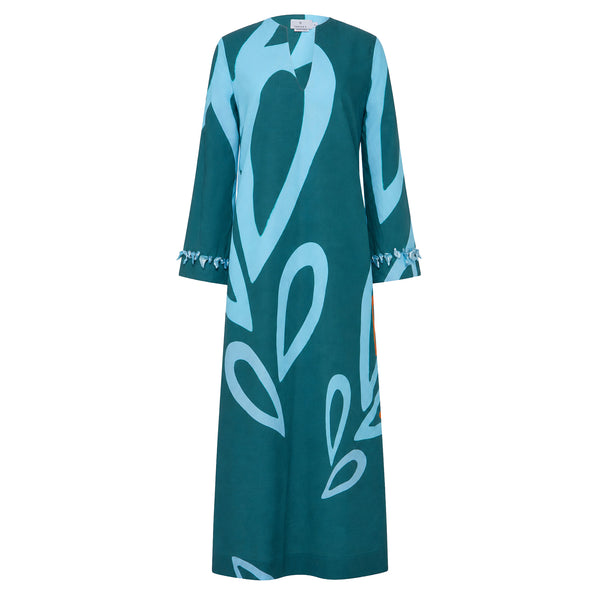 Dione Kaftan Side Splits Embroidered Sleeves
