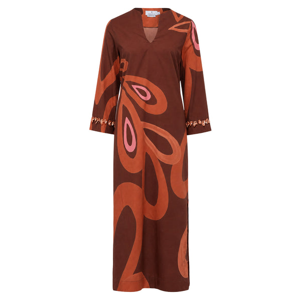 Amalthea Kaftan Side Splits Embroidered Sleeves