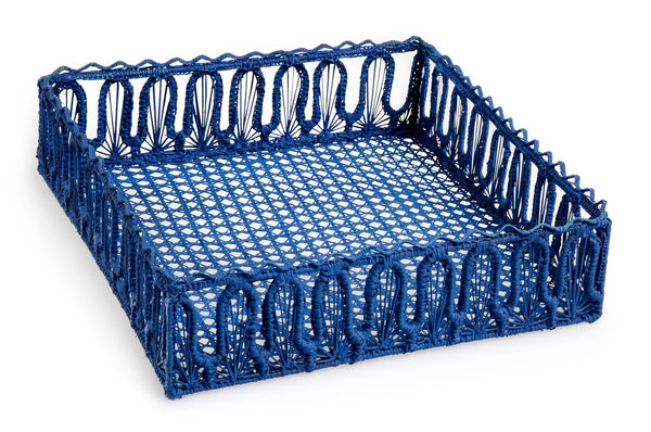 Kyma Blue Iraka Palm Serving Tray