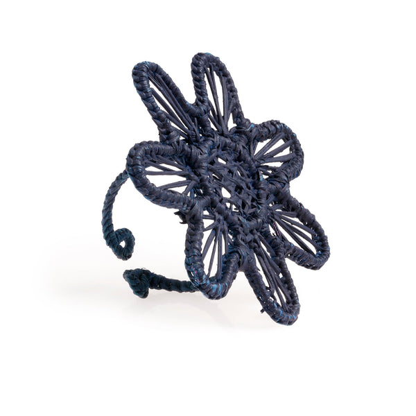 Kyma Blue Iraka Palm Napkin Ring, Set of 2