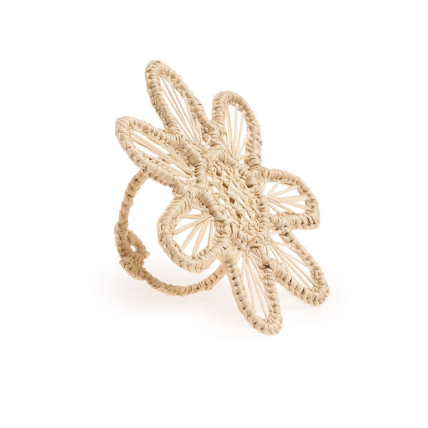 Kyma Natural Iraka Palm Napkin Ring, Set of 2
