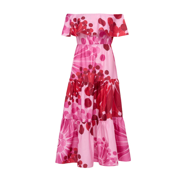 Helios Off Shoulder Ruffled Dress