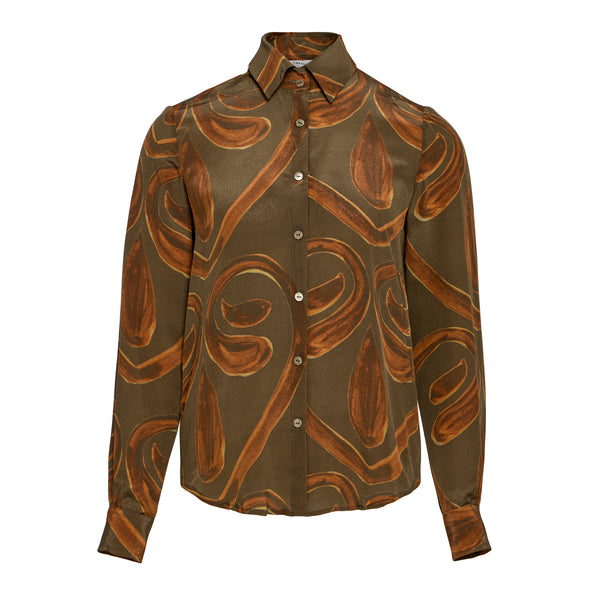 Cognac Silk Shirt
