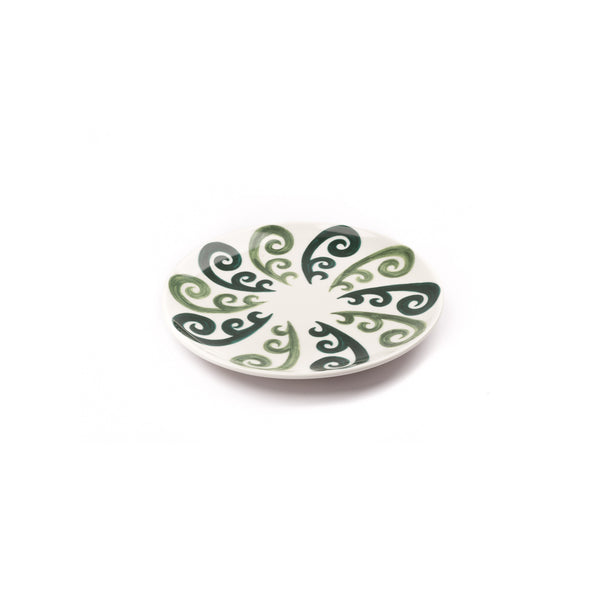 Athenee Two Tone Green Peacock Dessert Plate
