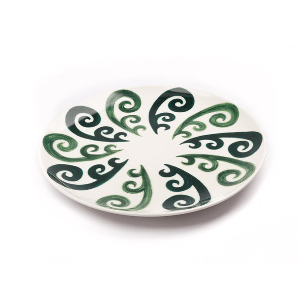 Athenee Two Tone Green Peacock Dinner Plate