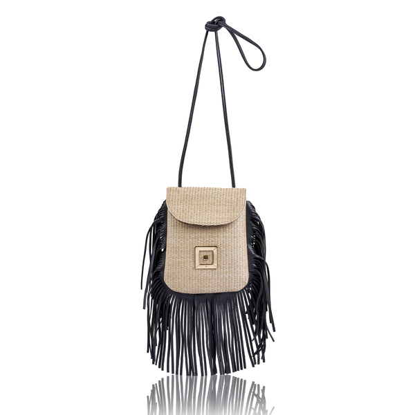 Straw Mini Bag with Fringes